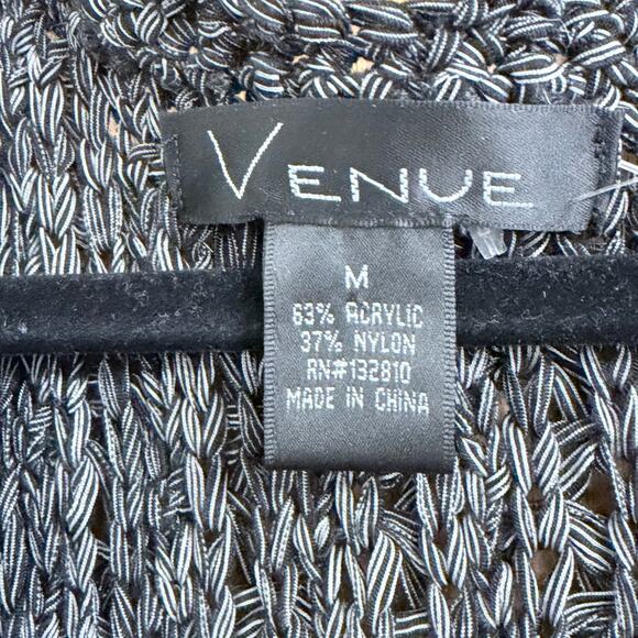 Venue 90s Crochet Knit Mid-Length Charcoal Vest size Medium - Picture 6 of 9